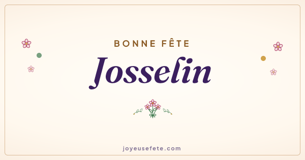 Image « Bonne fête Josselin » au format large