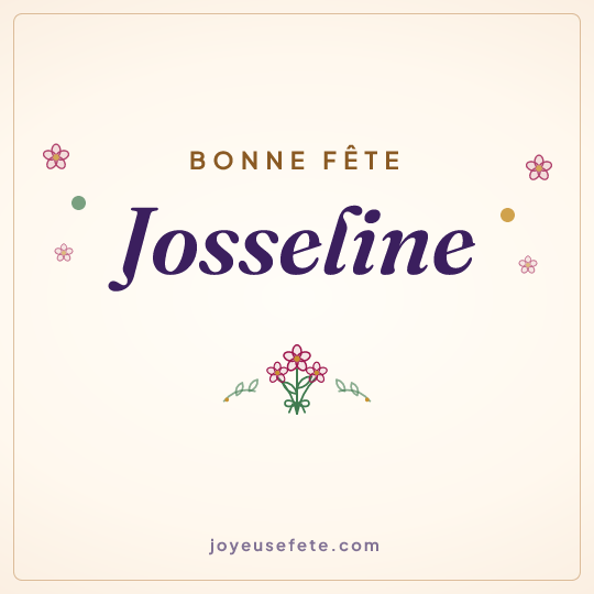 Image carrée « Bonne fête Josseline » pour WhatsApp