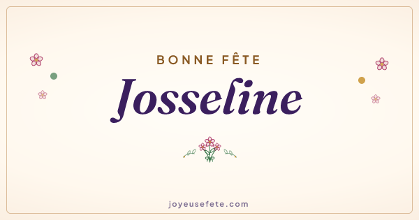 Image « Bonne fête Josseline » au format large
