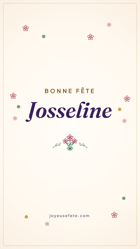 Image « Bonne fête Josseline » au format story