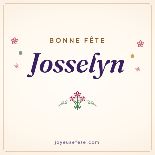 Image carrée « Bonne fête Josselyn » pour WhatsApp