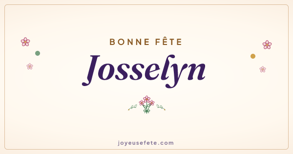 Image « Bonne fête Josselyn » au format large
