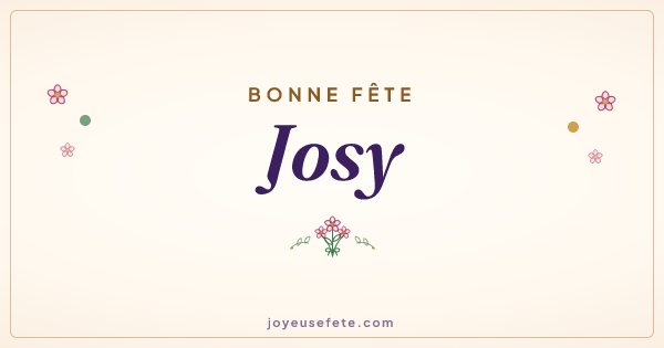 Image « Bonne fête Josy » au format large