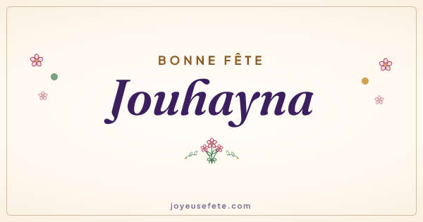 Image « Bonne fête Jouhayna » au format large