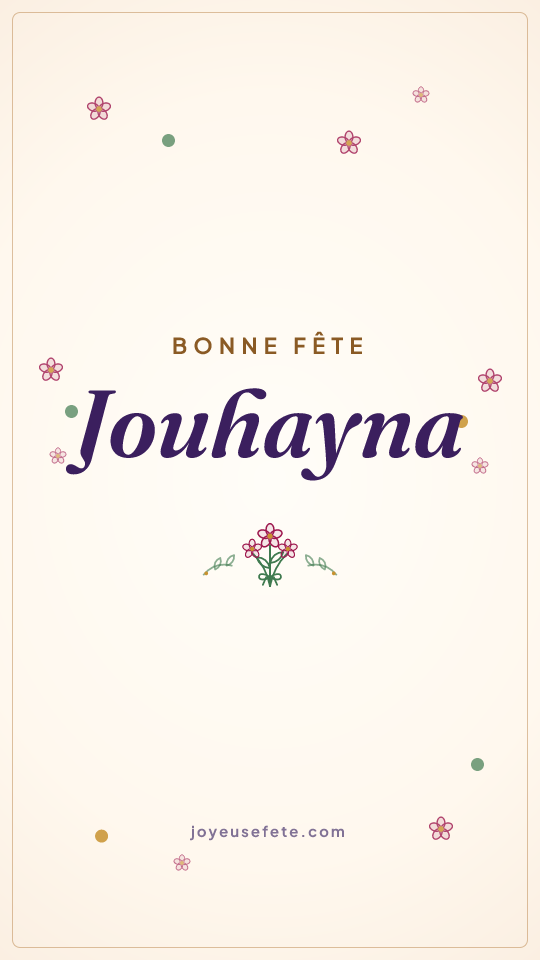 Image « Bonne fête Jouhayna » au format story