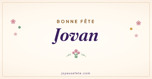 Image « Bonne fête Jovan » au format large