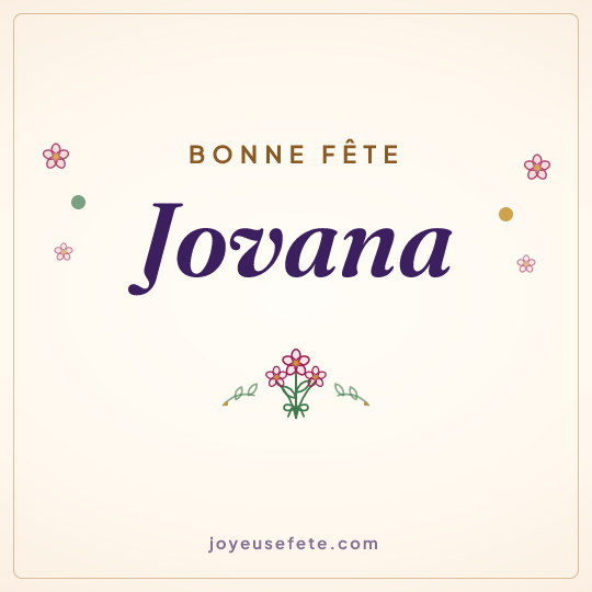 Image carrée « Bonne fête Jovana » pour WhatsApp