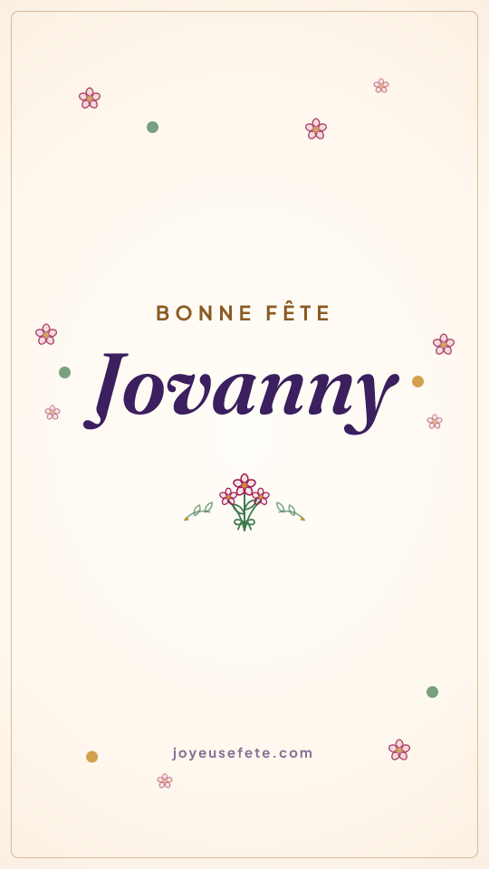 Image « Bonne fête Jovanny » au format story