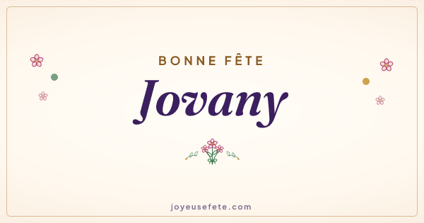 Image « Bonne fête Jovany » au format large