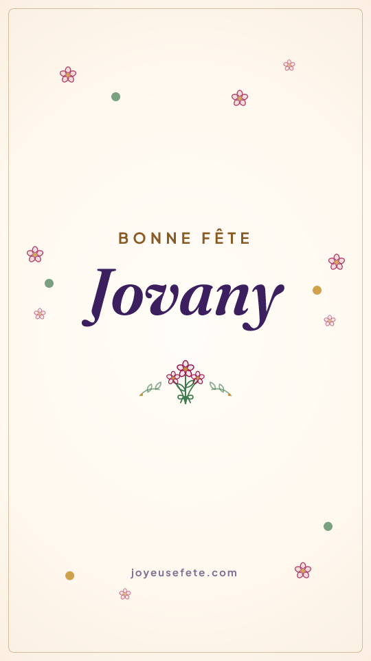 Image « Bonne fête Jovany » au format story