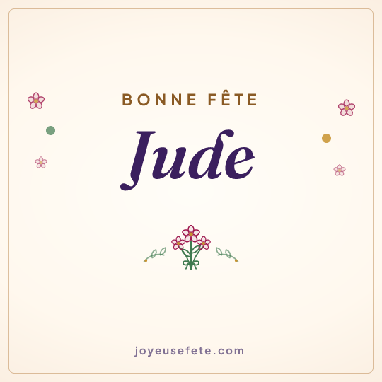Image carrée « Bonne fête Jude » pour WhatsApp
