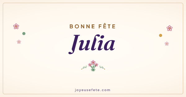 Image « Bonne fête Julia » au format large