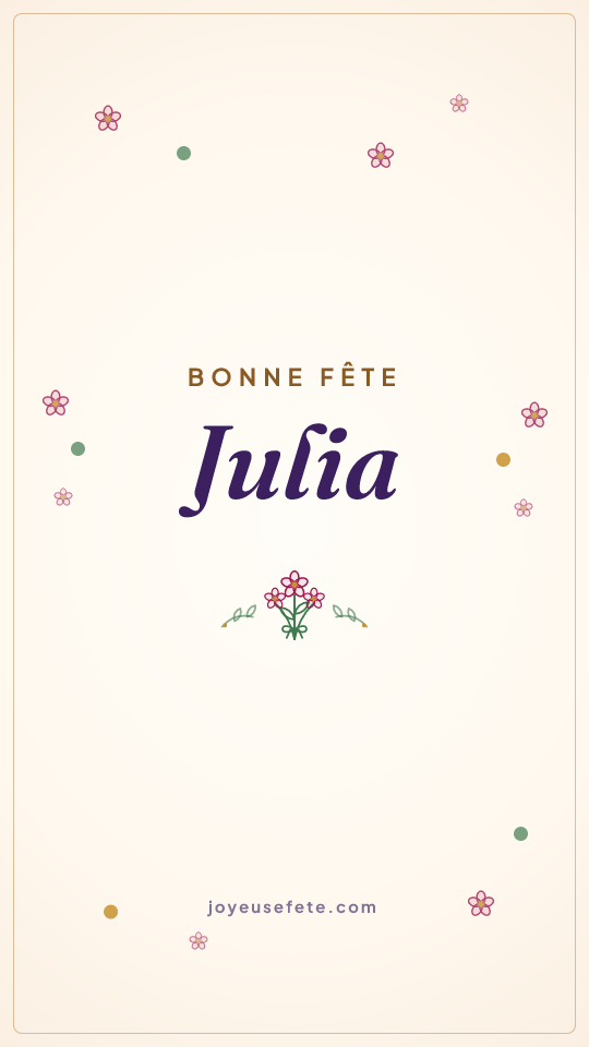Image « Bonne fête Julia » au format story