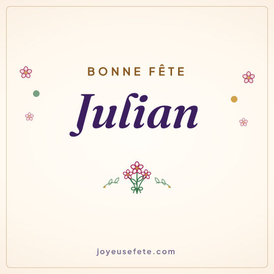 Image carrée « Bonne fête Julian » pour WhatsApp