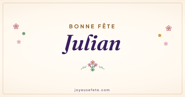 Image « Bonne fête Julian » au format large