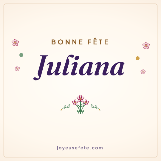 Image carrée « Bonne fête Juliana » pour WhatsApp