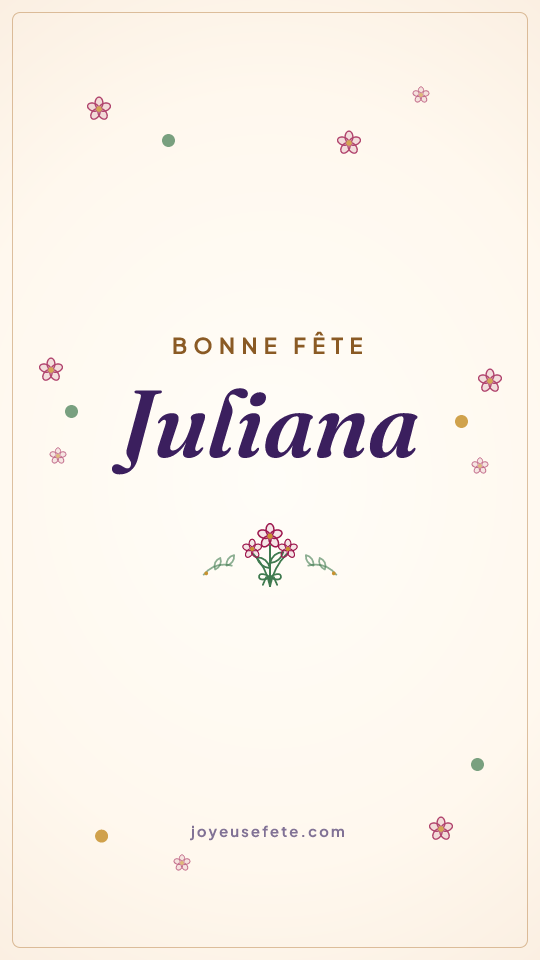 Image « Bonne fête Juliana » au format story