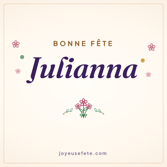 Image carrée « Bonne fête Julianna » pour WhatsApp