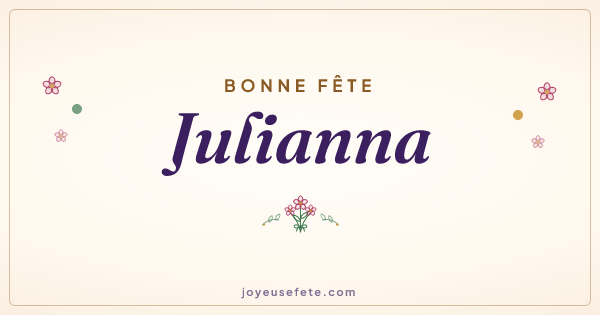Image « Bonne fête Julianna » au format large