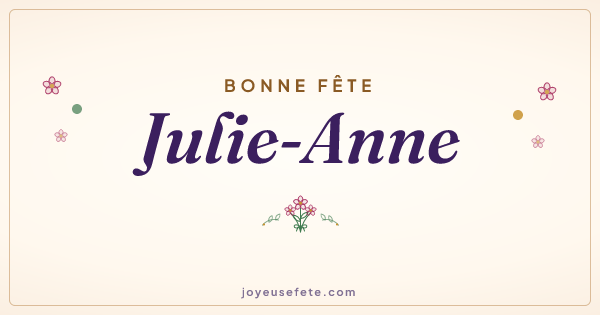 Image « Bonne fête Julie-Anne » au format large