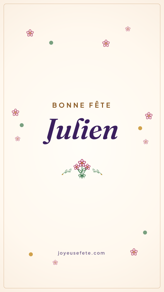 Image « Bonne fête Julien » au format story