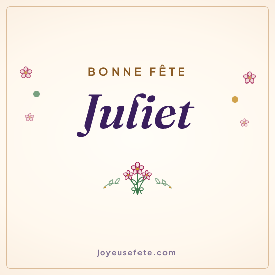 Image carrée « Bonne fête Juliet » pour WhatsApp