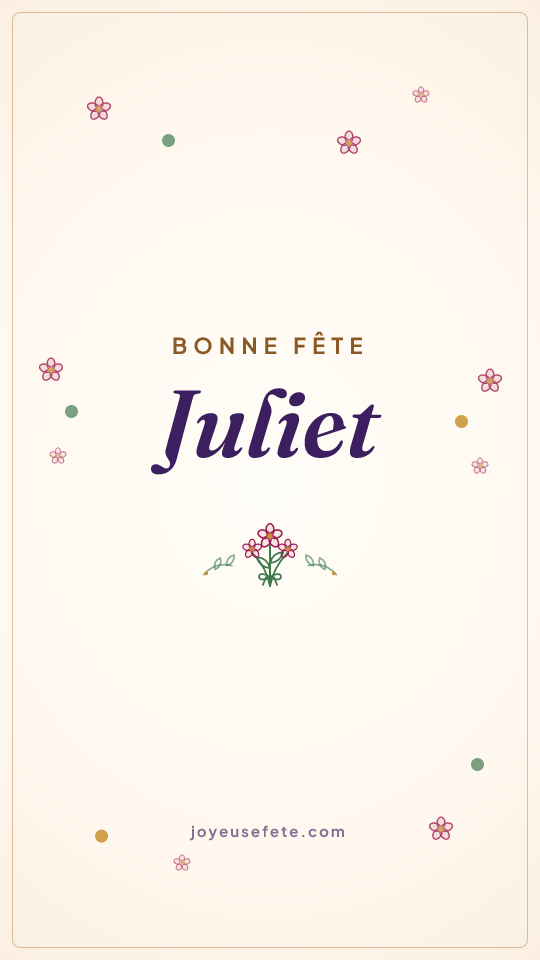 Image « Bonne fête Juliet » au format story