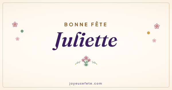 Image « Bonne fête Juliette » au format large