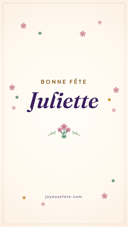 Image « Bonne fête Juliette » au format story