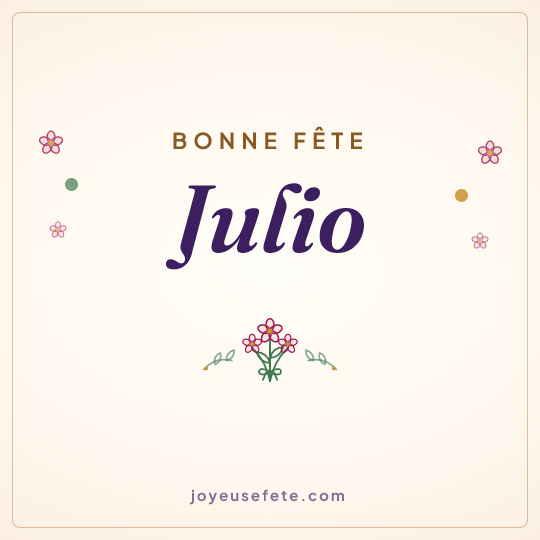 Image carrée « Bonne fête Julio » pour WhatsApp