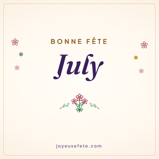 Image carrée « Bonne fête July » pour WhatsApp