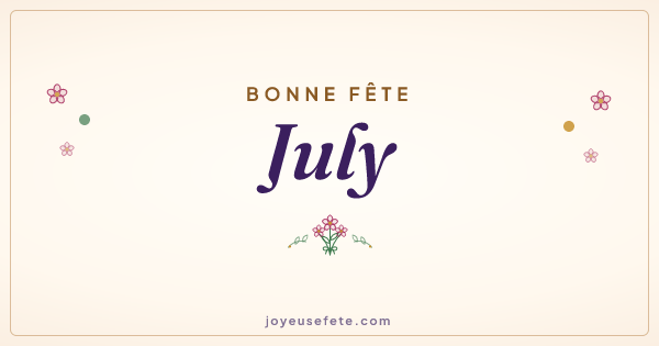 Image « Bonne fête July » au format large