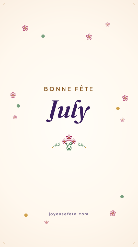 Image « Bonne fête July » au format story