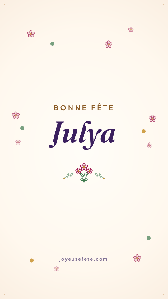 Image « Bonne fête Julya » au format story