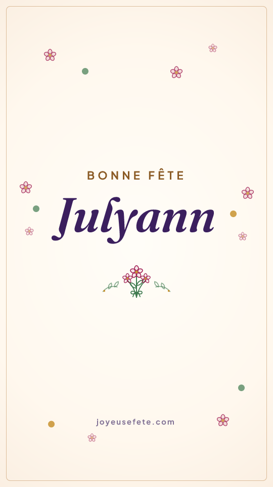 Image « Bonne fête Julyann » au format story