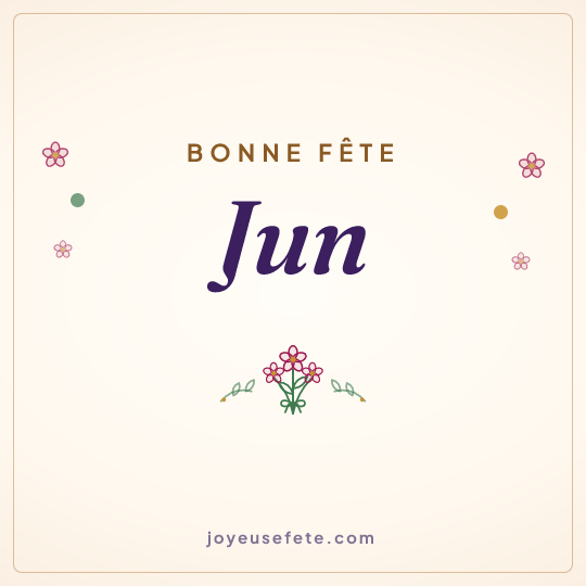 Image carrée « Bonne fête Jun » pour WhatsApp