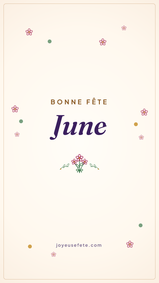 Image « Bonne fête June » au format story