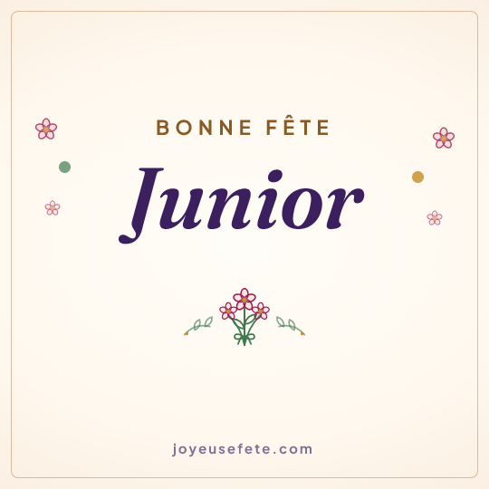 Image carrée « Bonne fête Junior » pour WhatsApp