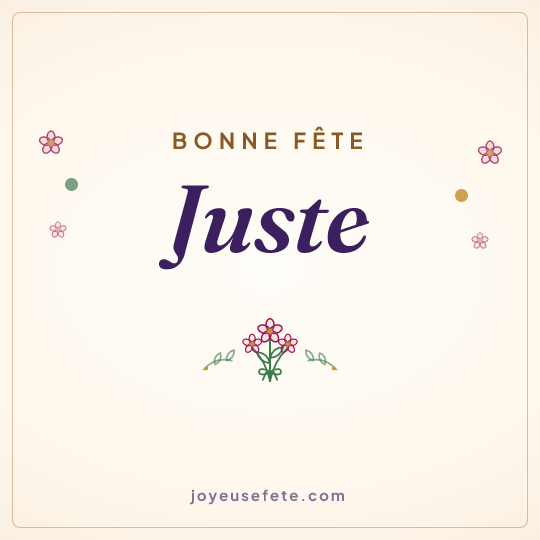 Image carrée « Bonne fête Juste » pour WhatsApp