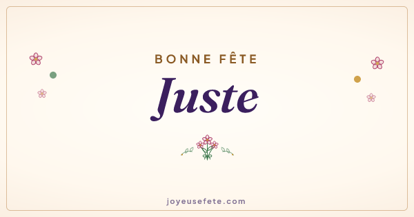 Image « Bonne fête Juste » au format large
