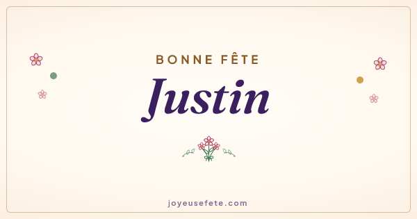 Image « Bonne fête Justin » au format large