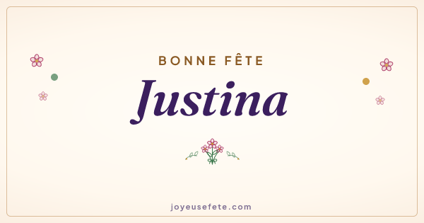 Image « Bonne fête Justina » au format large