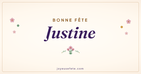 Image « Bonne fête Justine » au format large
