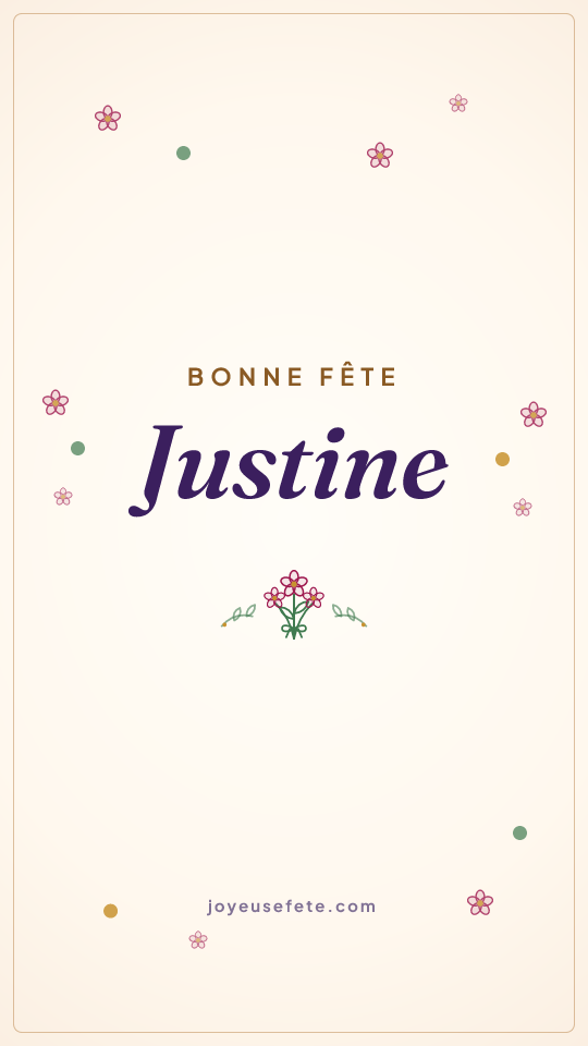 Image « Bonne fête Justine » au format story