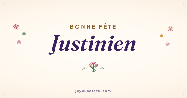 Image « Bonne fête Justinien » au format large