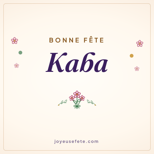 Image carrée « Bonne fête Kaba » pour WhatsApp