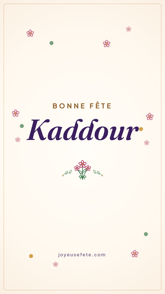 Image « Bonne fête Kaddour » au format story