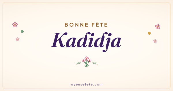 Image « Bonne fête Kadidja » au format large
