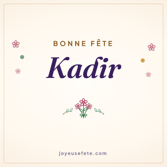 Image carrée « Bonne fête Kadir » pour WhatsApp