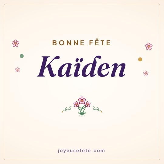 Image carrée « Bonne fête Kaïden » pour WhatsApp